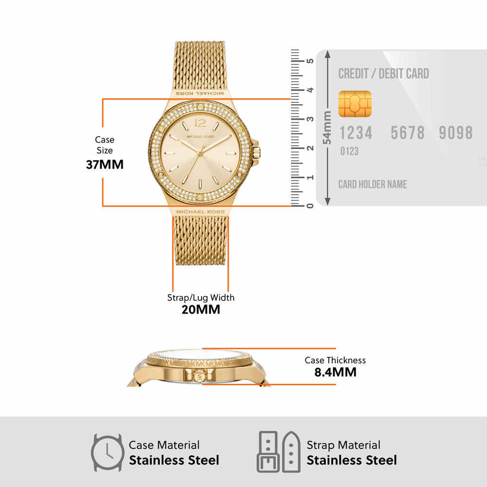 Lennox Three-Hand Gold-Tone Stainless Steel Mesh Watch