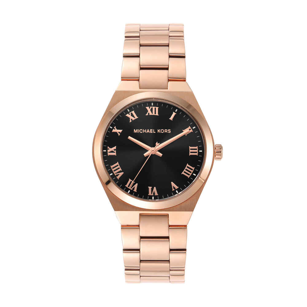 Lennox Three-Hand Rose Gold-Tone Stainless Steel Watch