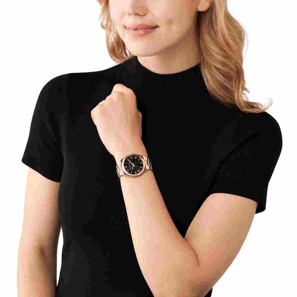Lennox Three-Hand Rose Gold-Tone Stainless Steel Watch