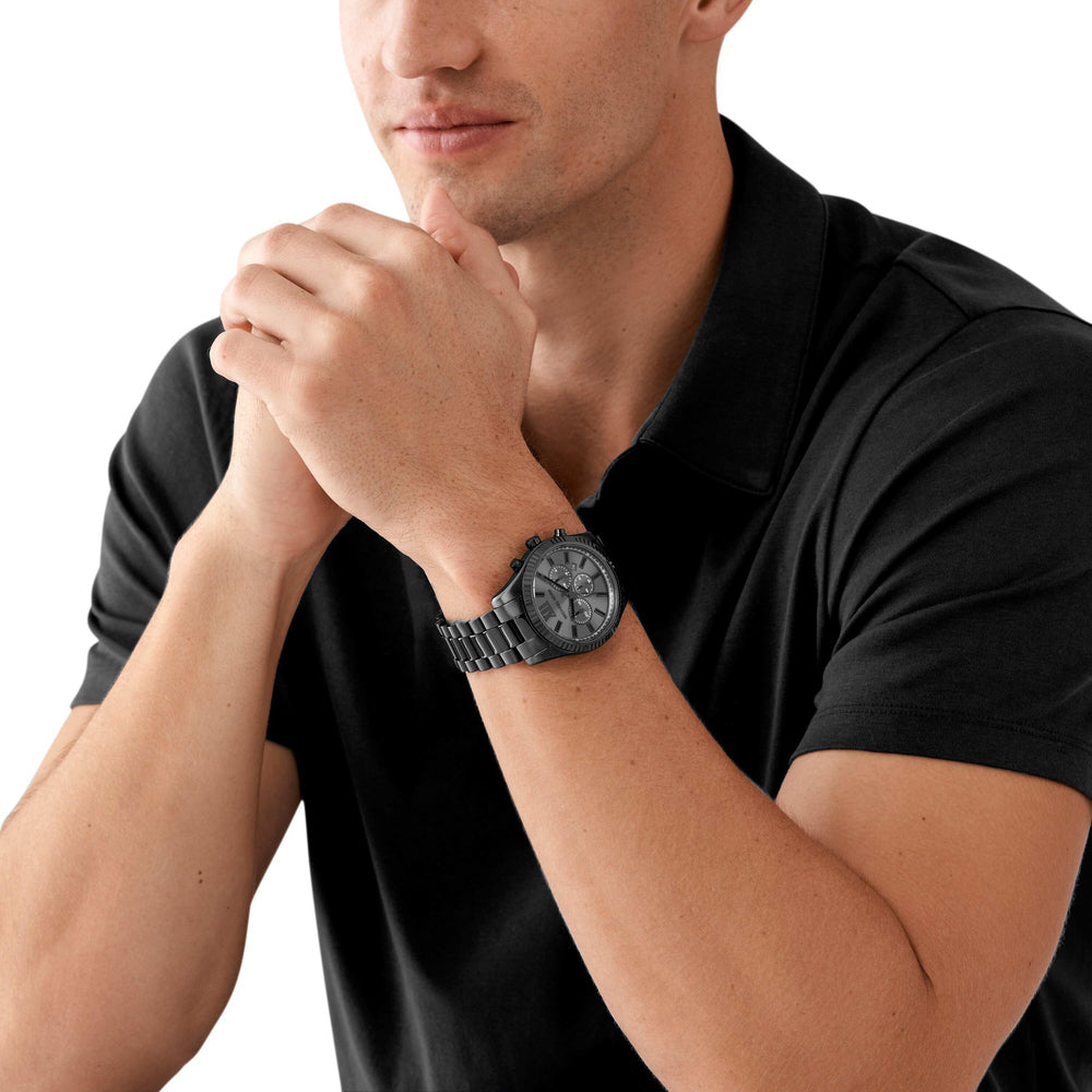 Lexington Chronograph Black Stainless Steel Watch