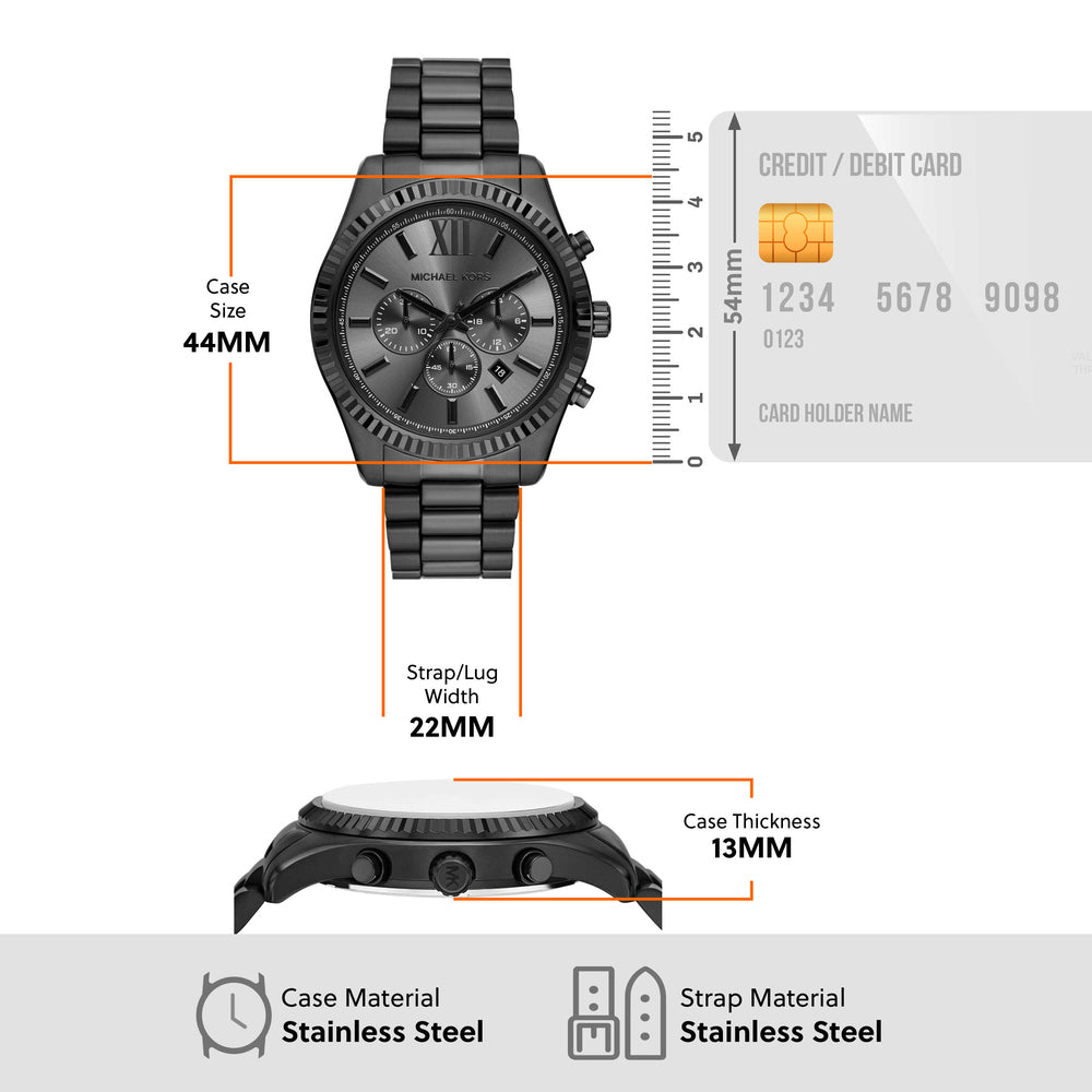 Lexington Chronograph Black Stainless Steel Watch