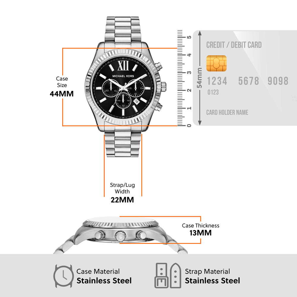 Lexington Chronograph Stainless Steel Watch And Card Case Gift Set