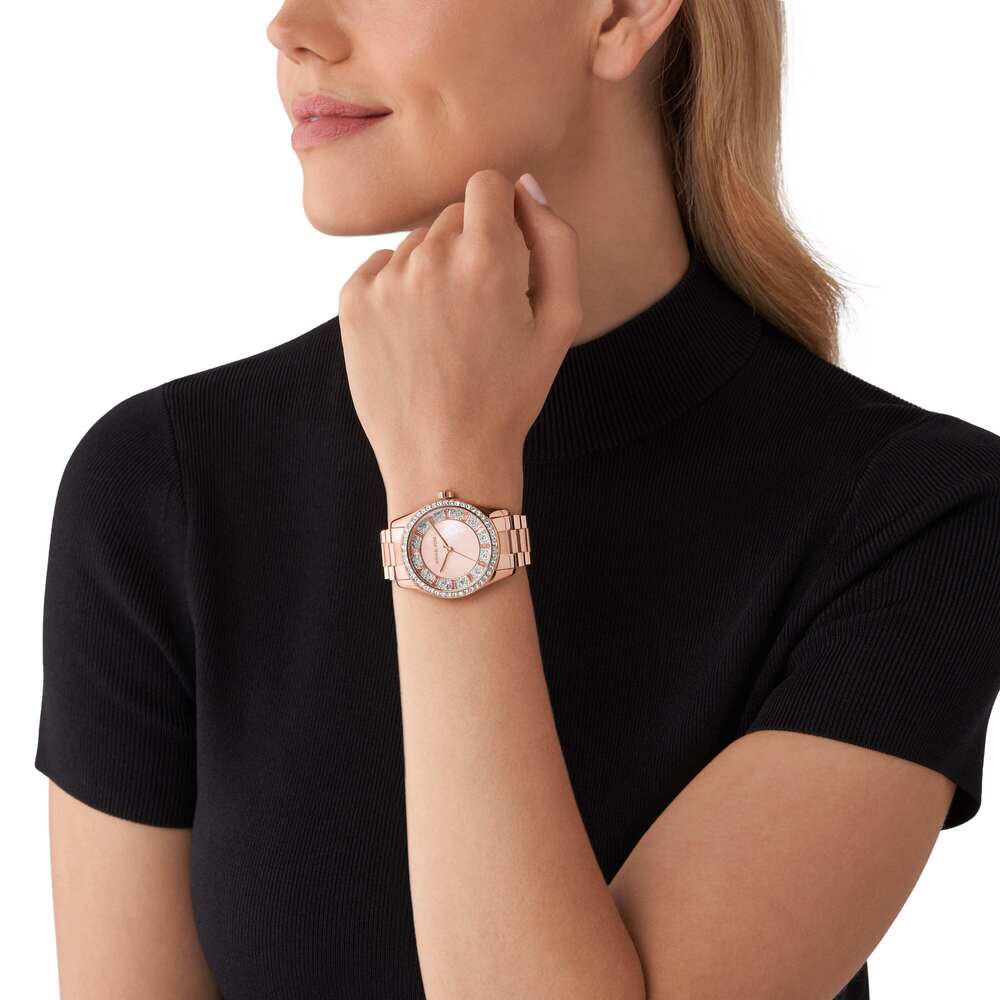 Lexington Three-Hand Rose Gold-Tone Stainless Steel Watch