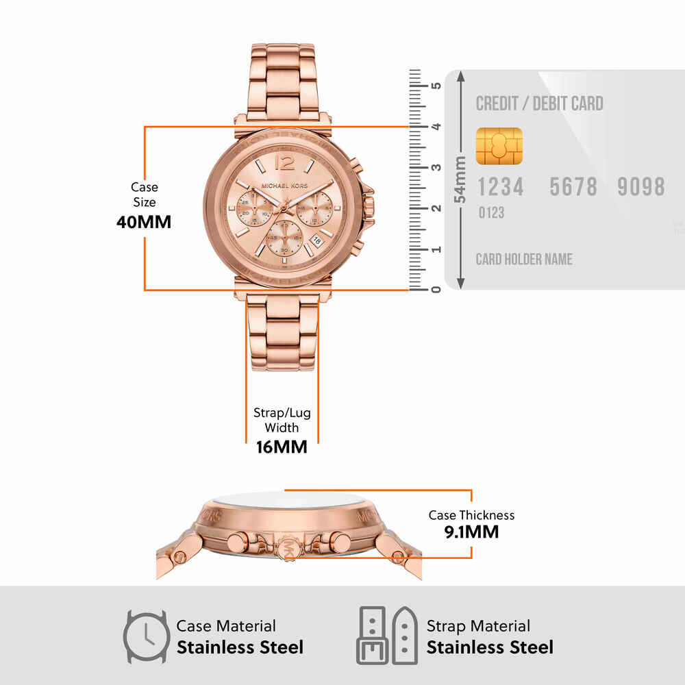Maren Chronograph Rose Gold-Tone Stainless Steel Watch