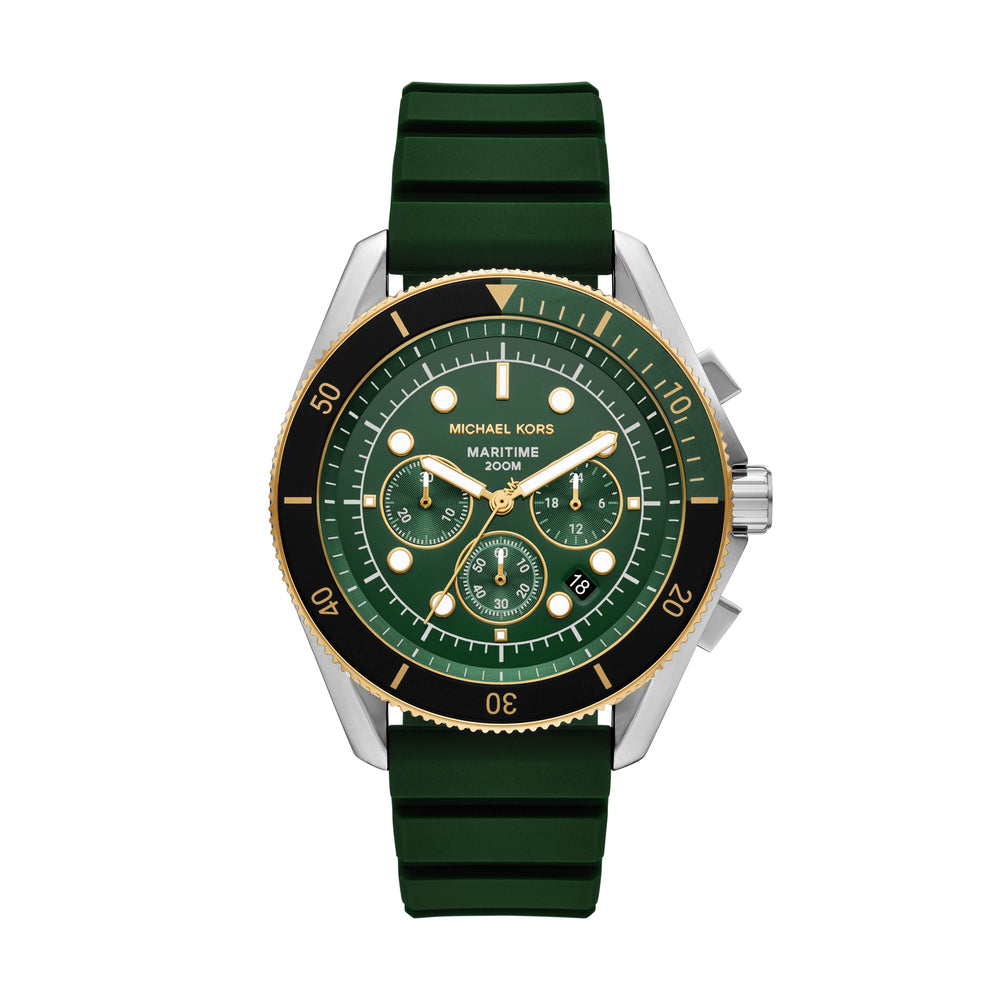 Maritime Chronograph Green Silicone Watch