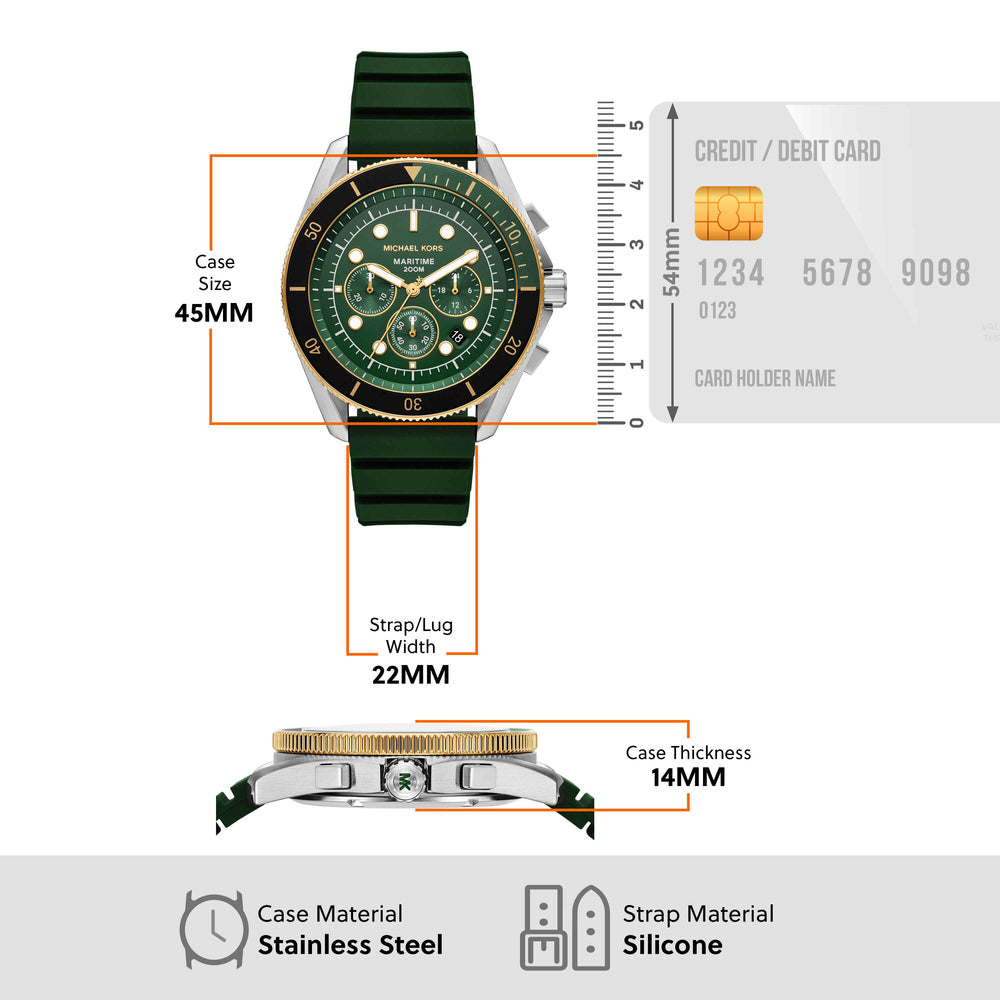 Maritime Chronograph Green Silicone Watch