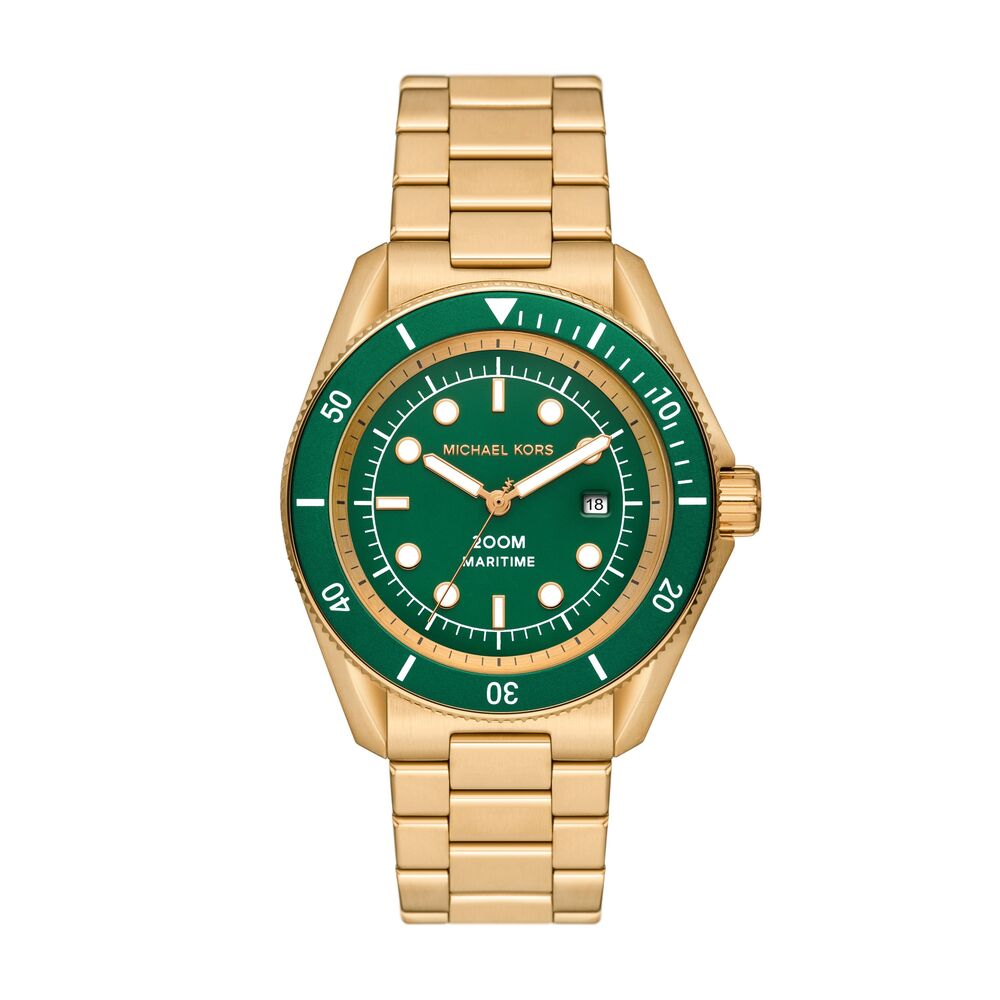 Maritime Three-Hand Date Gold-Tone Stainless Steel Watch