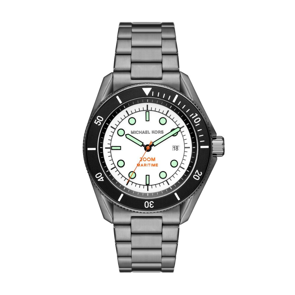 Maritime Three-Hand Date Gunmetal Stainless Steel Watch