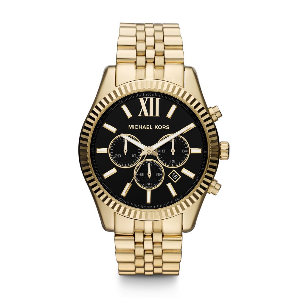 Men's Gold-Tone Black Dial Lexington Watch