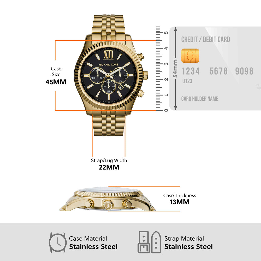 Men's Gold-Tone Black Dial Lexington Watch
