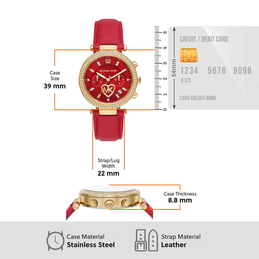Parker Qixi Pavé Gold-Tone and Leather Watch