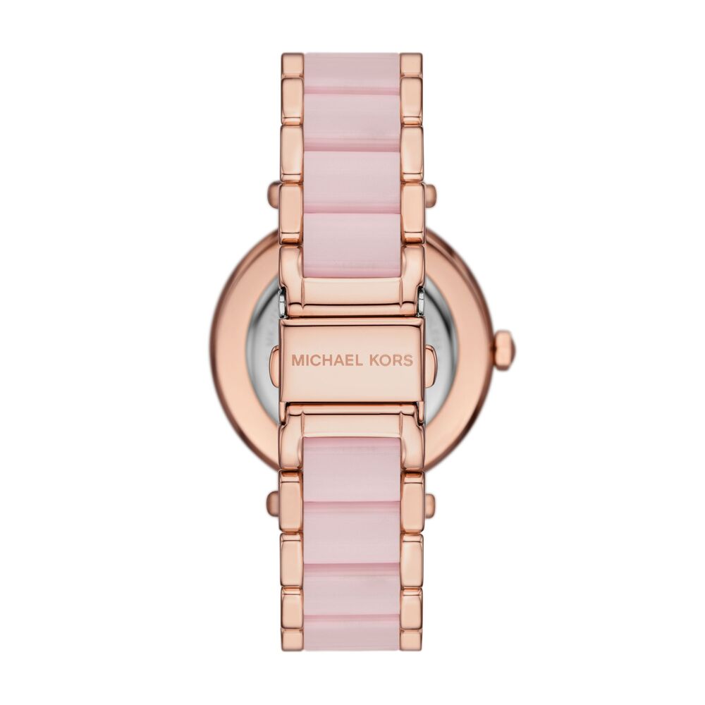 Parker Three-Hand Blush Acetate and Rose Gold-Tone Stainless Steel Watch