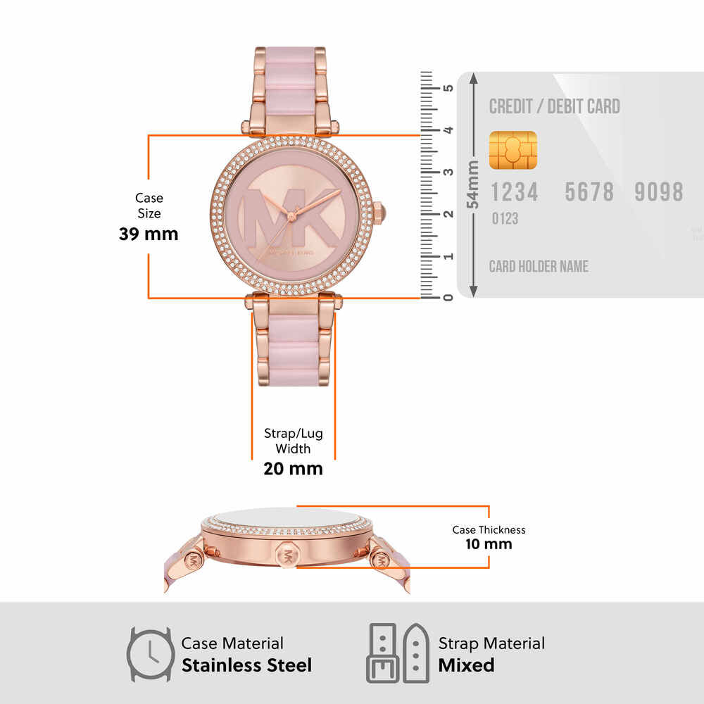 Parker Three-Hand Blush Acetate and Rose Gold-Tone Stainless Steel Watch
