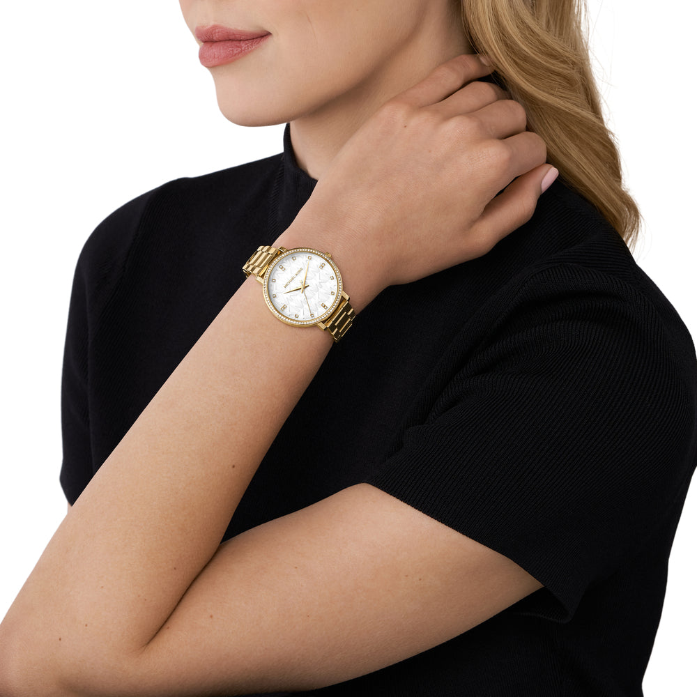 Pyper Three-Hand Gold-Tone Alloy Watch