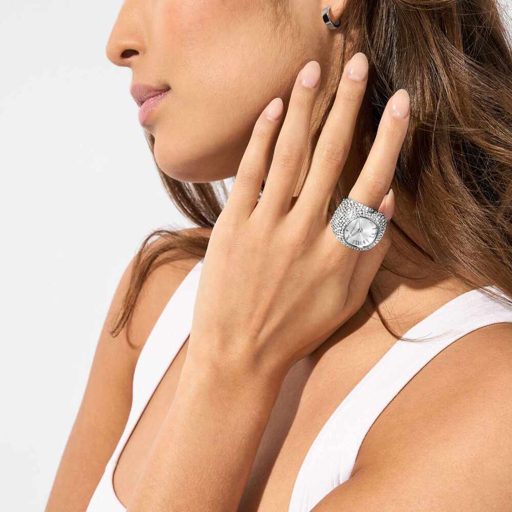 Rylee Two-Hand Stainless Steel Watch Ring