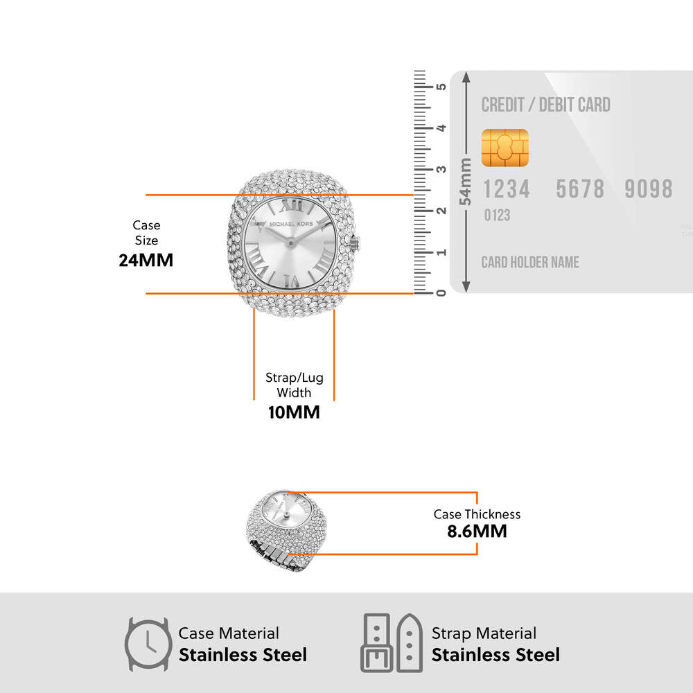 Rylee Two-Hand Stainless Steel Watch Ring