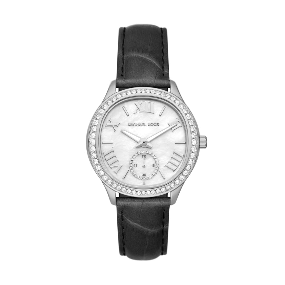 Sage Women Mother Of Pearl Leather Watch