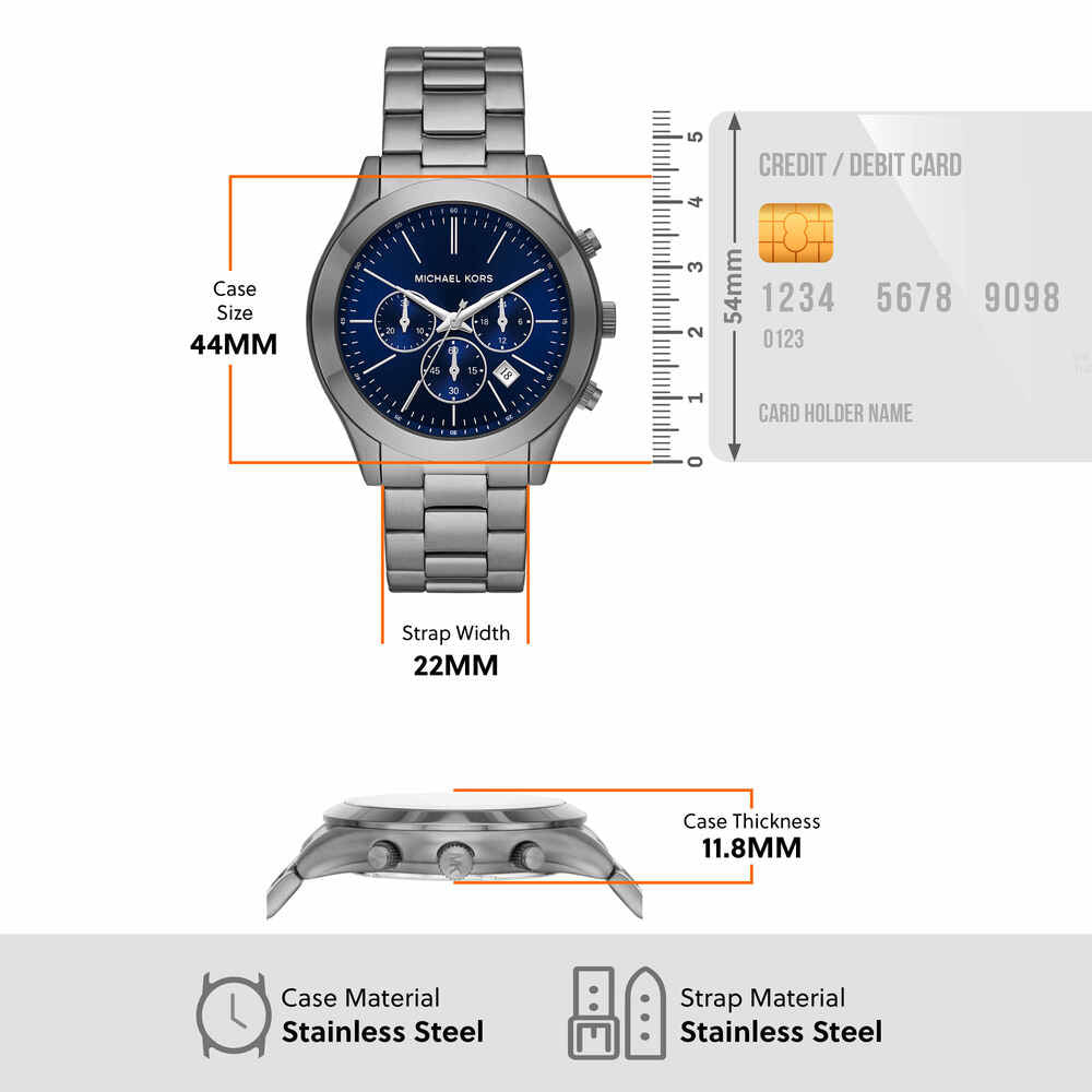 Slim Runway Chronograph Gunmetal Stainless Steel Watch