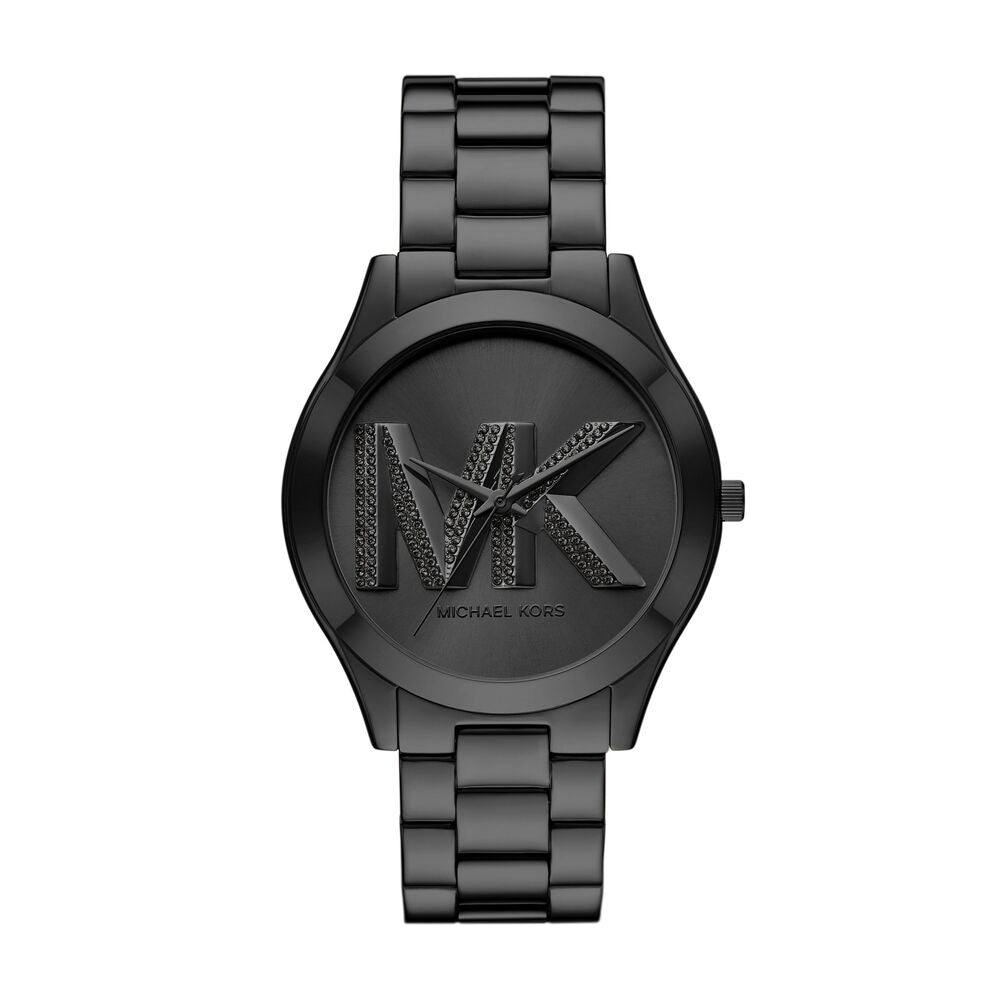 Slim Runway Three-Hand Black Stainless Steel Watch
