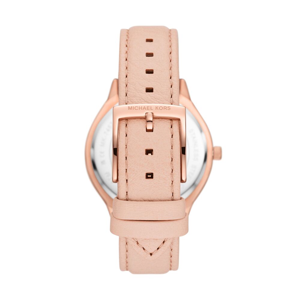 Slim Runway Three-Hand Blush Leather Watch