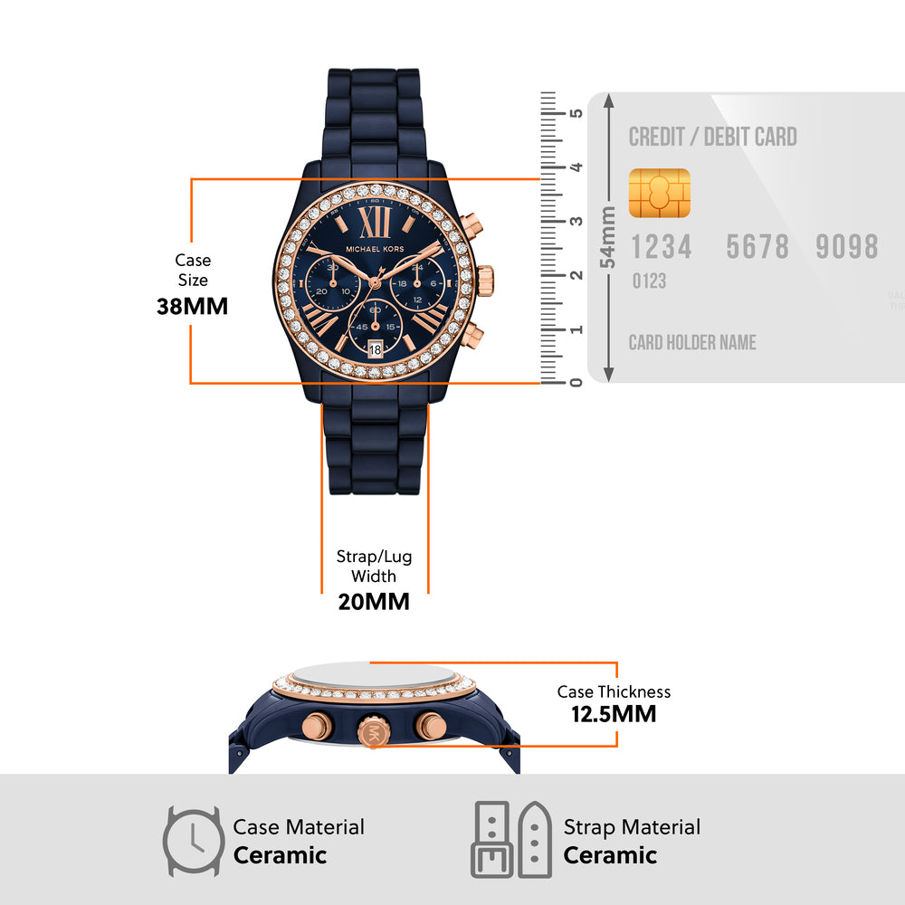 Women's Lexington Chronograph Blue Ceramic Watch