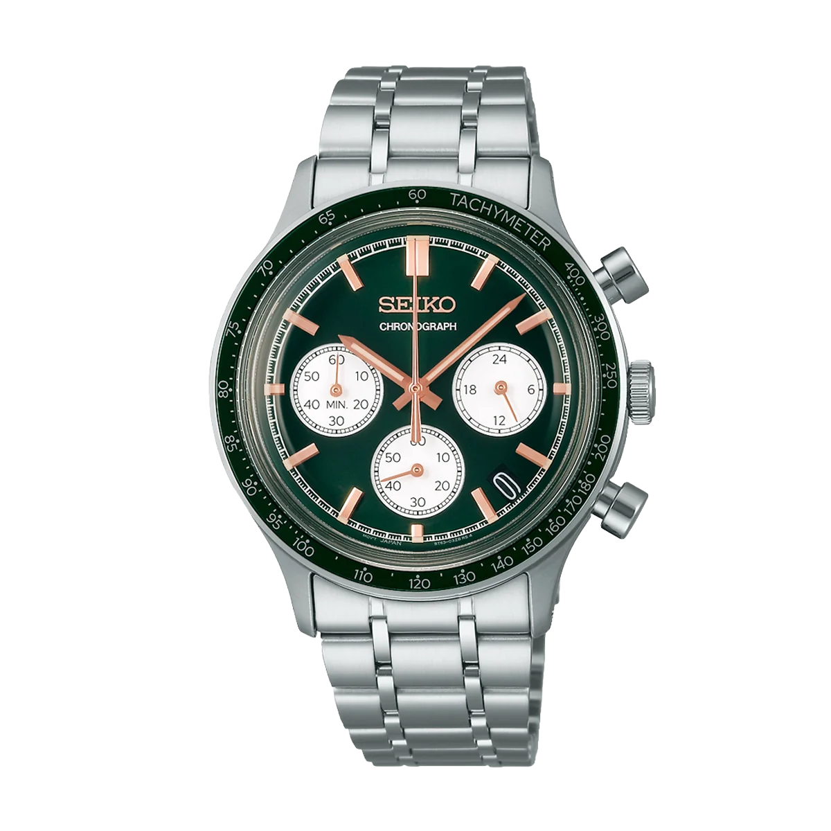 seiko menâ€™s quartz chronograph green dial ssb481p1