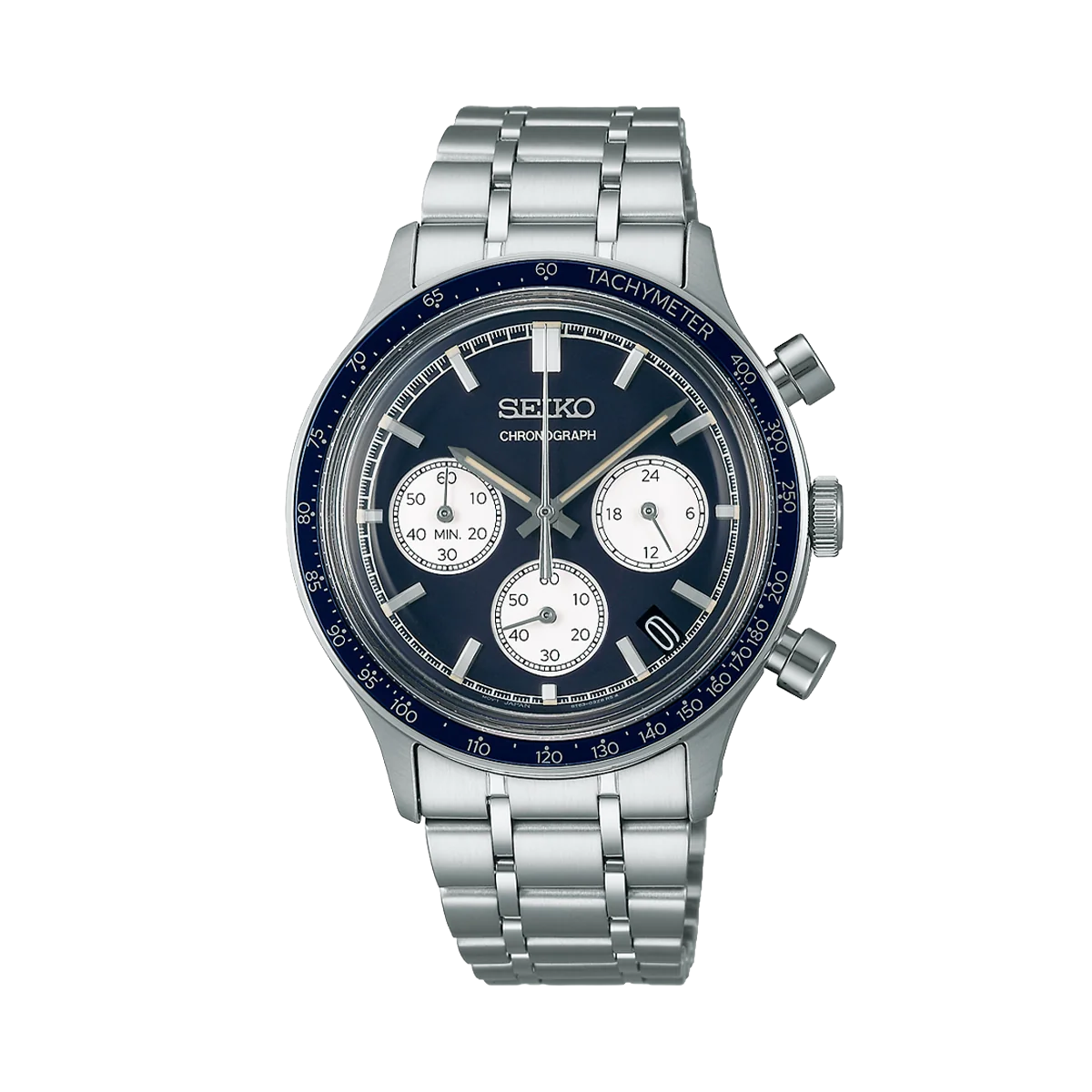 seiko menâ€™s quartz chronograph watch in blue ssb477p1