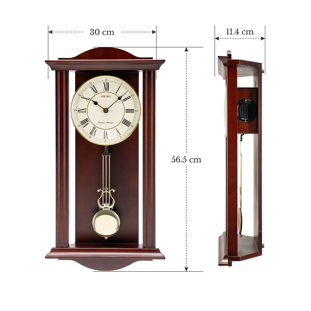 Dual Chime Musical Oak Wood Pendulum Clock