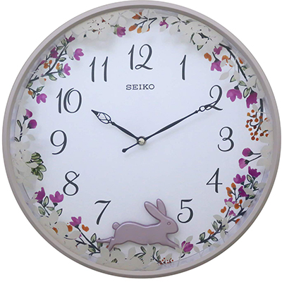 SEIKO Plastic Pink Pendulum Wall Clock 